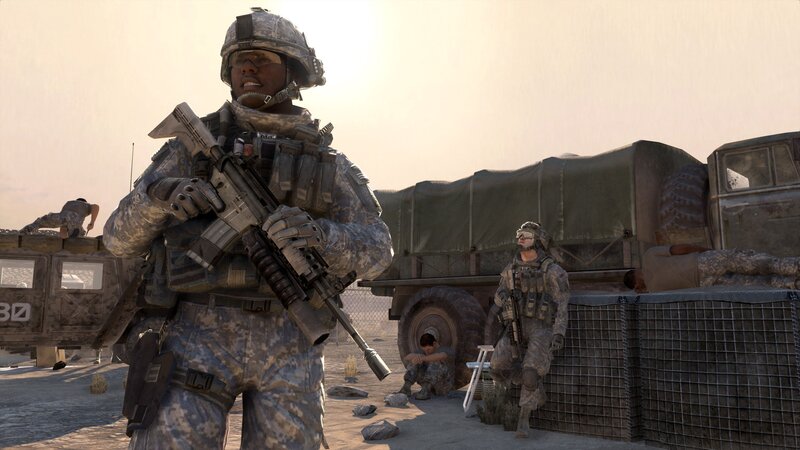 Soldiers in desert combat