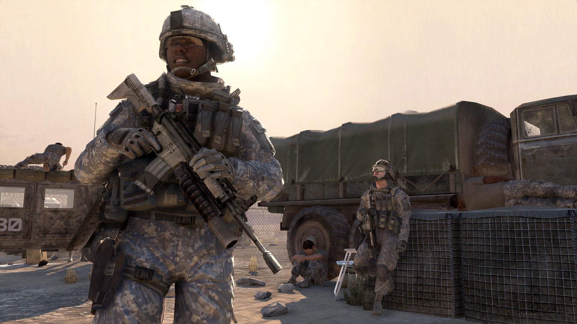 Soldiers in desert combat