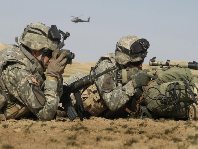Soldiers in Desert Combat — Brown