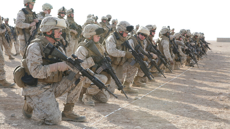 Soldiers in Desert — Tan