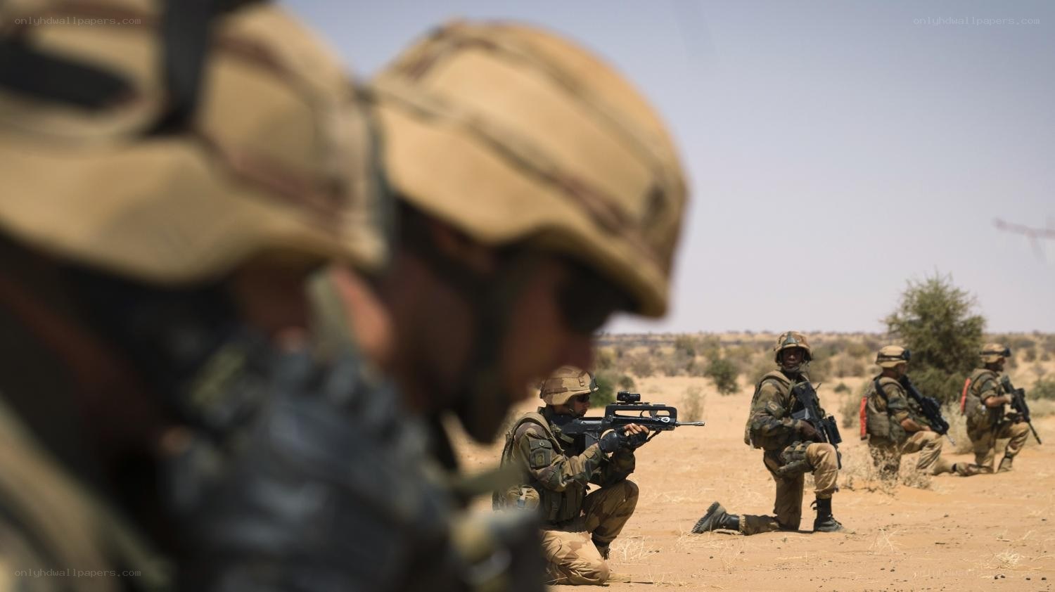 Soldiers in desert training