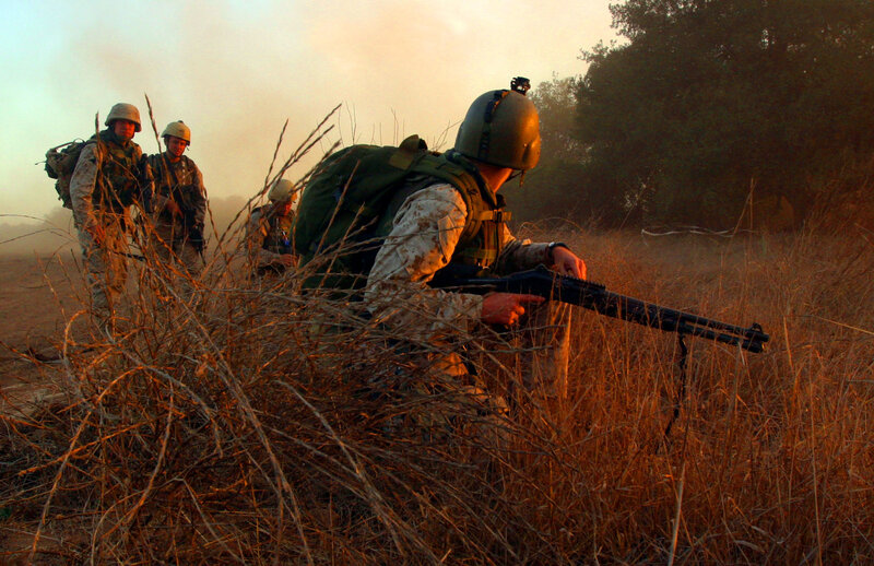 Soldiers in Field — Brown, Dramatic