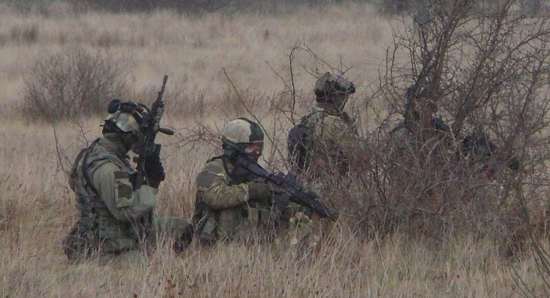 Soldiers in field training