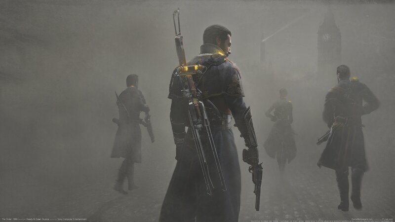 Soldiers in Fog — Gray, Dramatic
