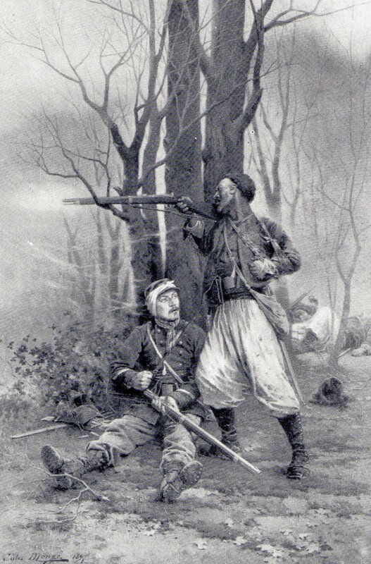 Soldiers in Forest — Black, Dramatic