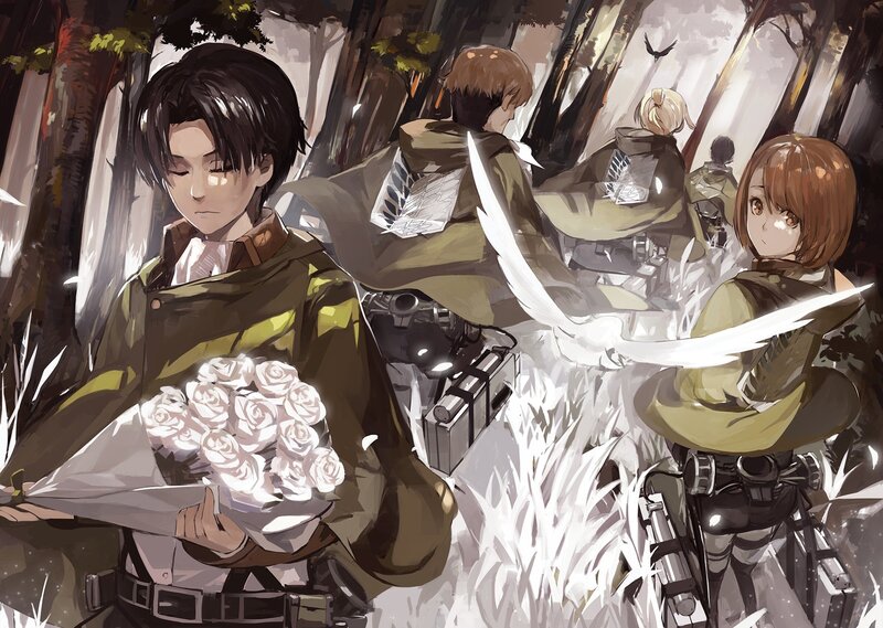 Soldiers in Forest — Brown, Somber