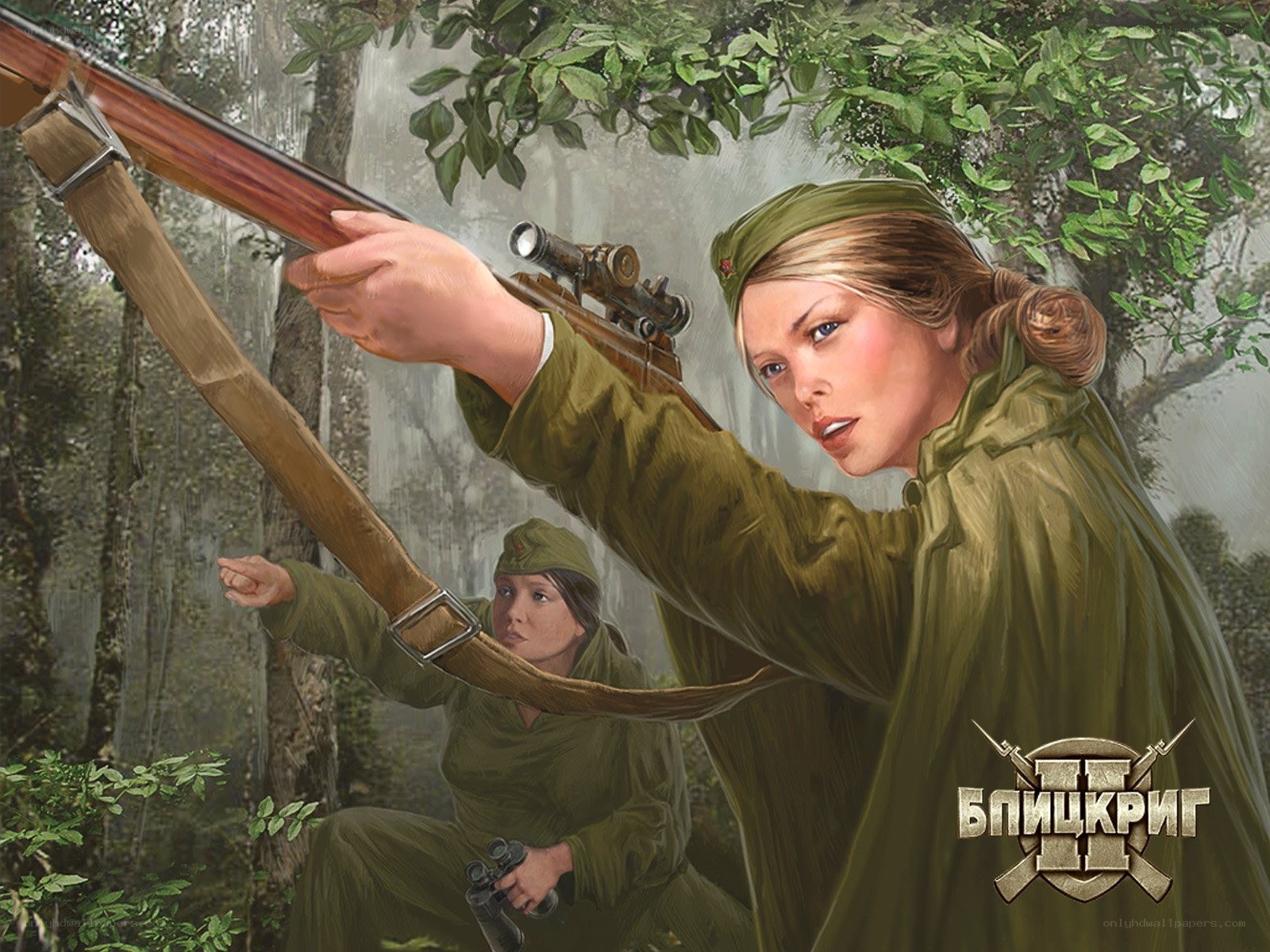 Soldiers in forest combat