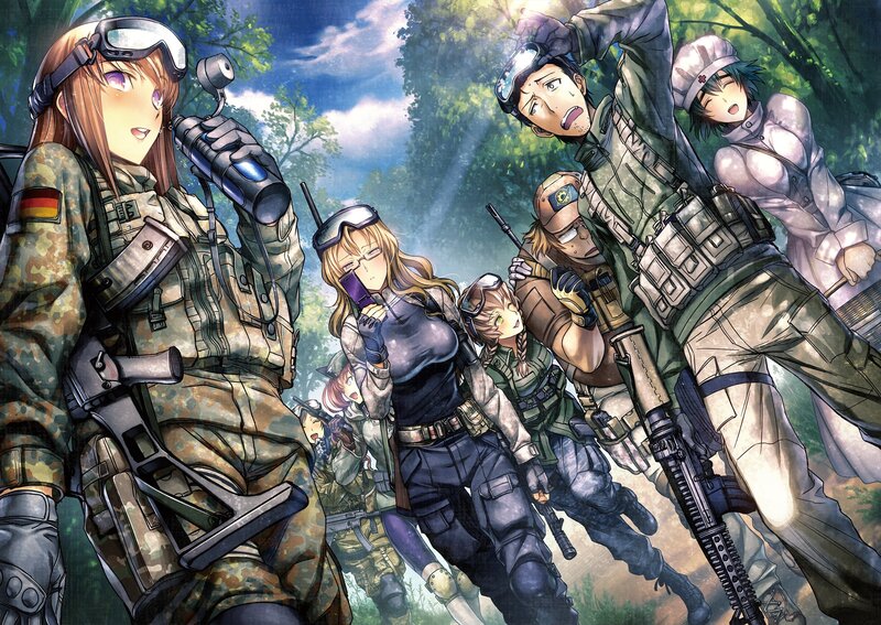 Soldiers in Forest — Green, Dramatic, Afternoon, Anime