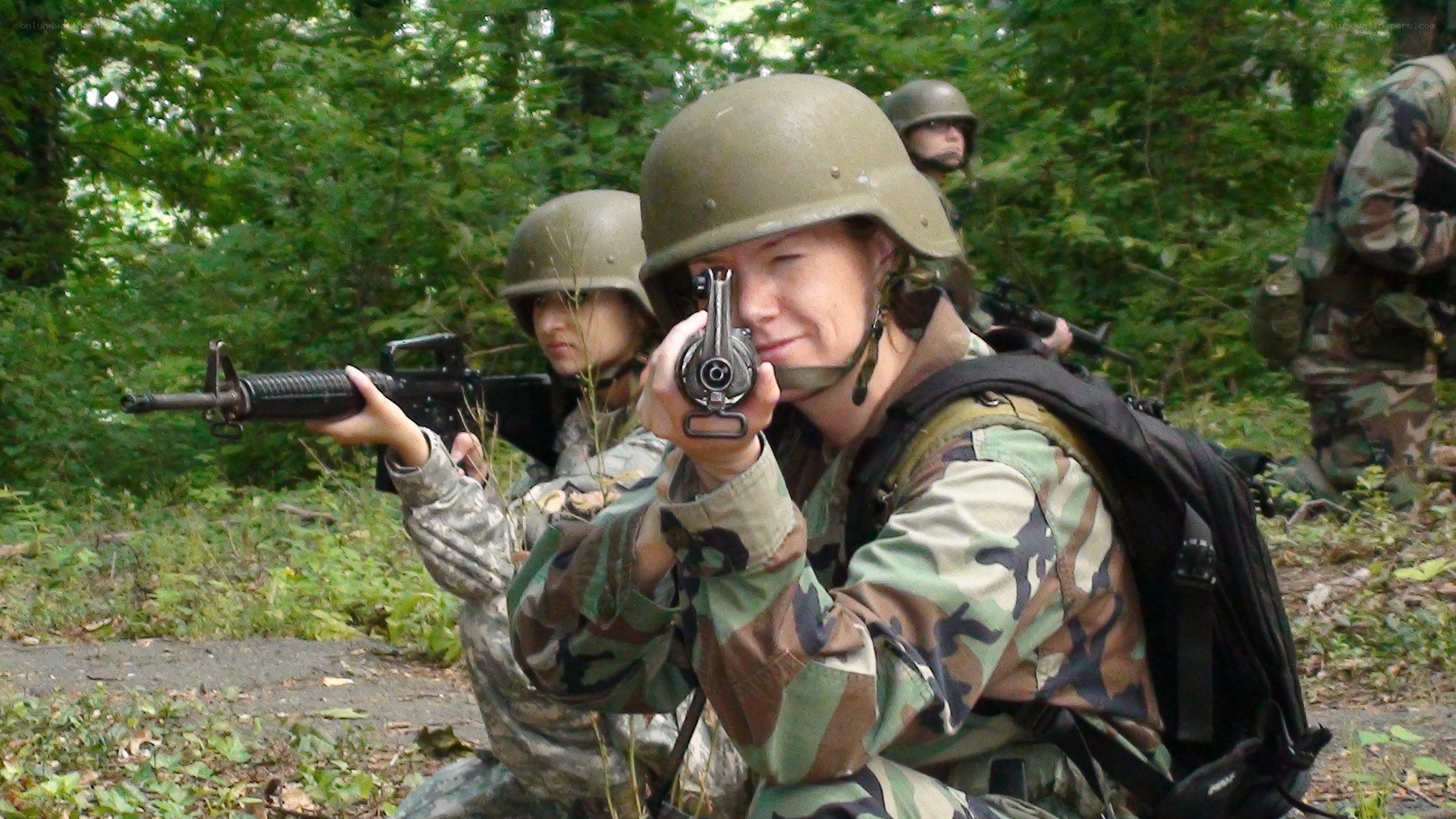 Soldiers in forest training