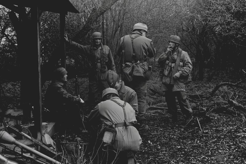 Soldiers in forested area