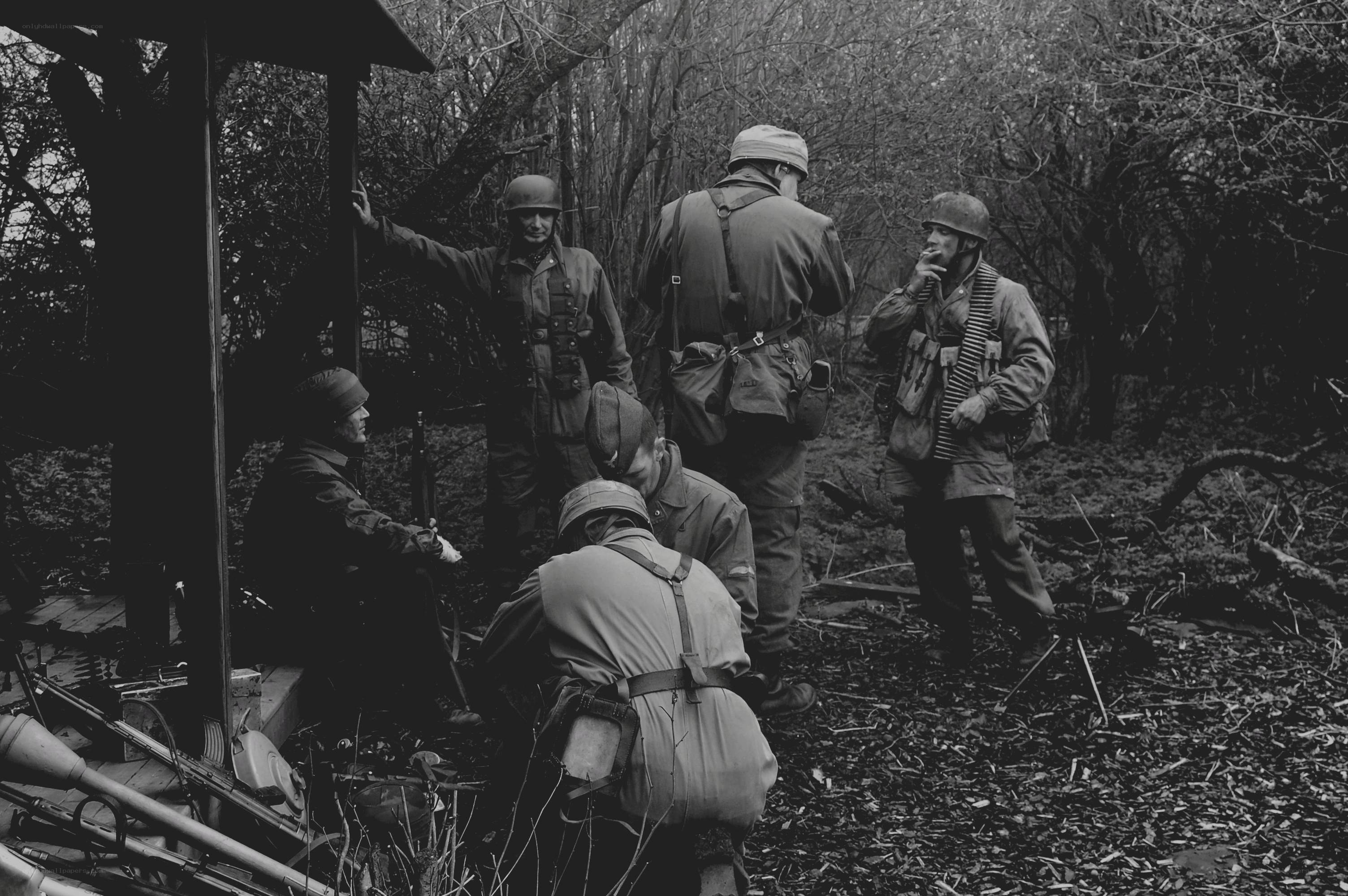 Soldiers in forested area