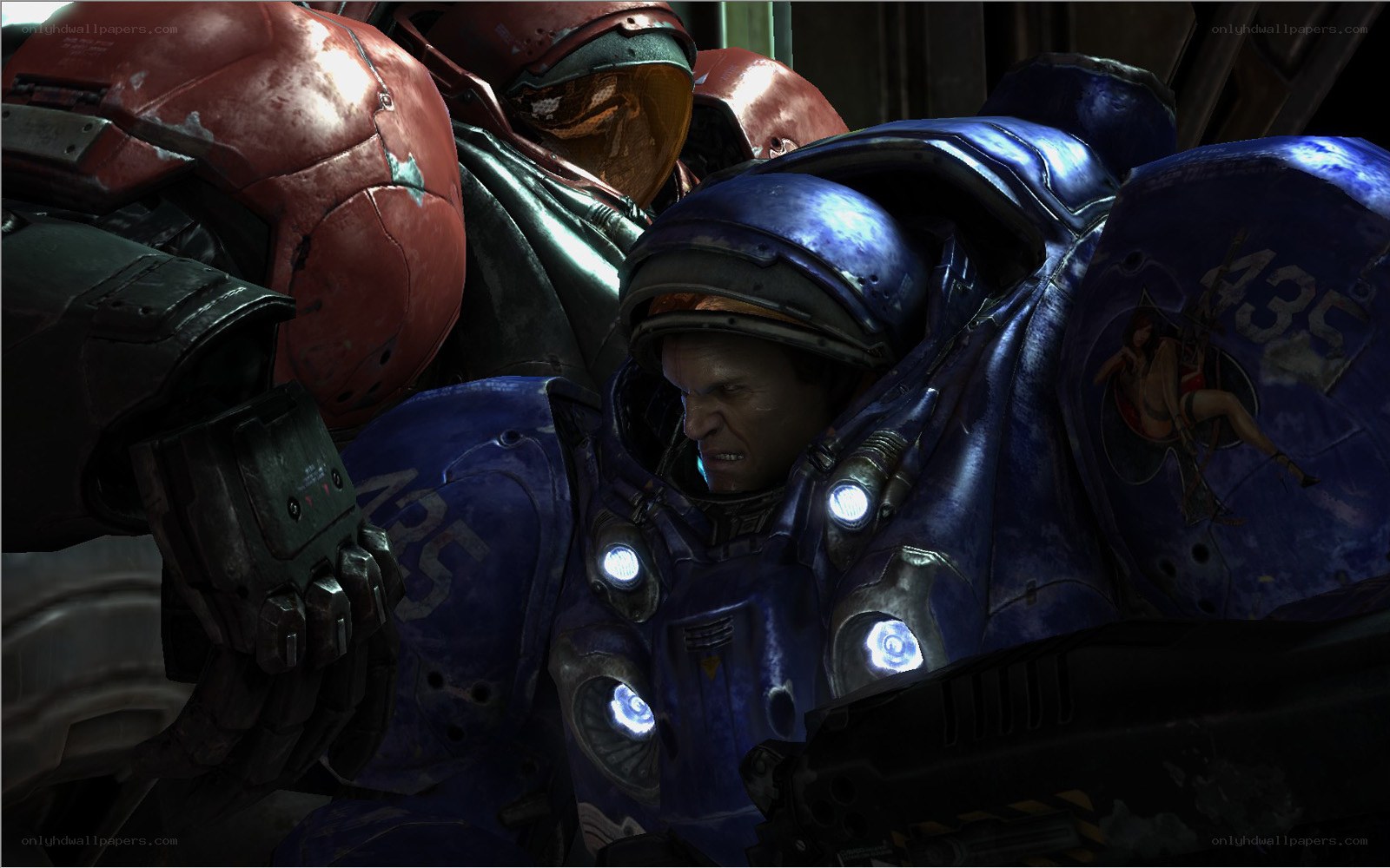 soldiers in futuristic armor