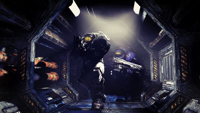 Soldiers in Futuristic Armor — Black, Dramatic, 3d Render, Armored Soldiers