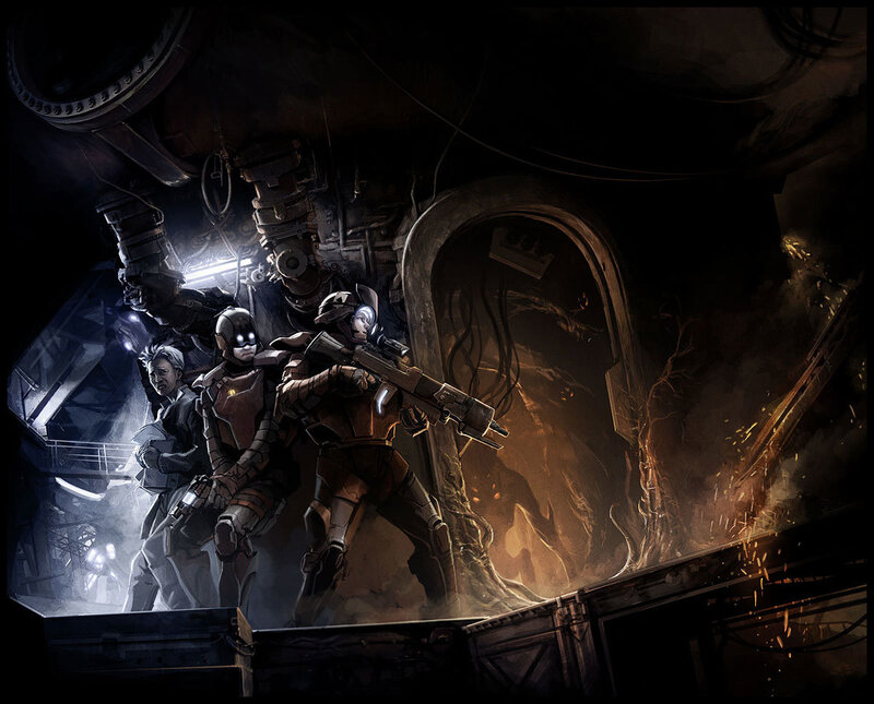Soldiers in Futuristic Armor — Black