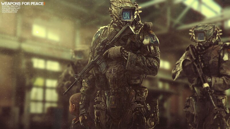 Soldiers in Futuristic Armor — Brown, Dramatic