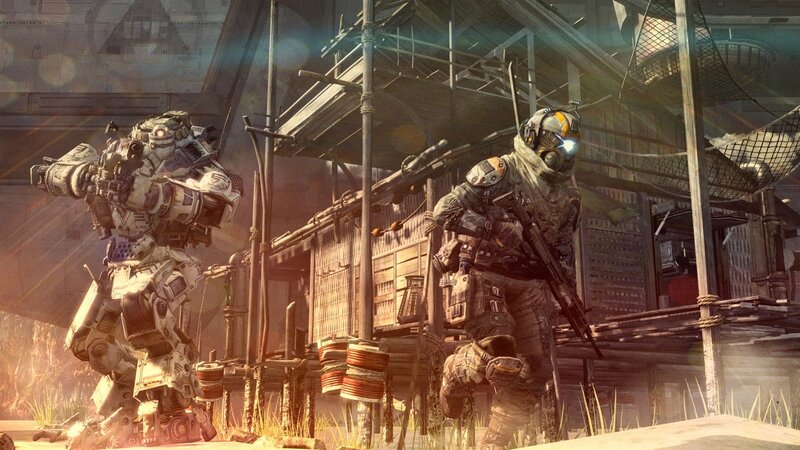 Soldiers in futuristic combat gear