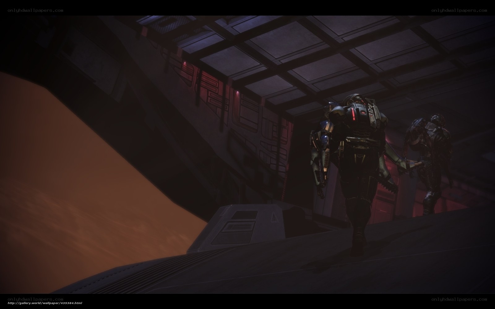 soldiers in futuristic corridor