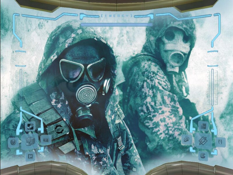 soldiers in gas masks