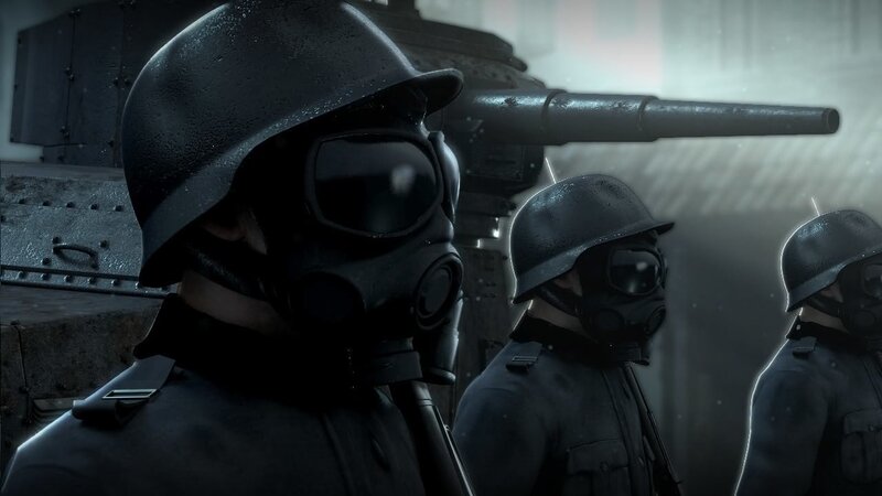 Soldiers in Gas Masks — Black