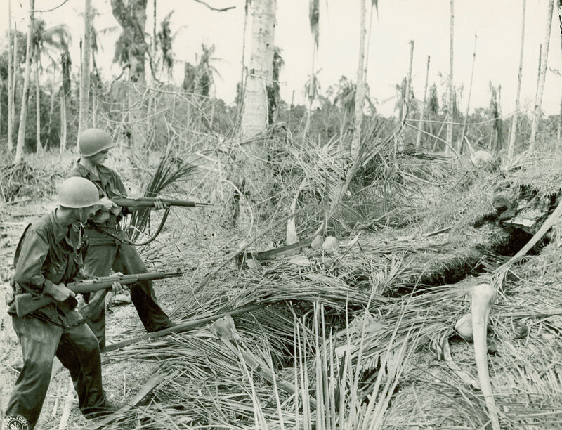 Soldiers in jungle combat