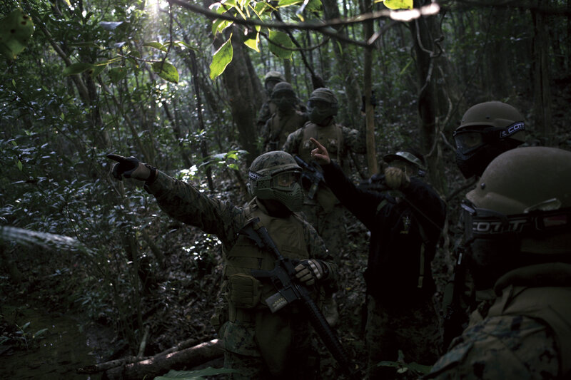 Soldiers in jungle training