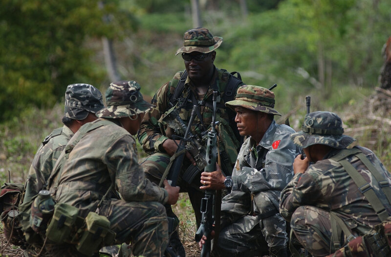Soldiers in jungle training