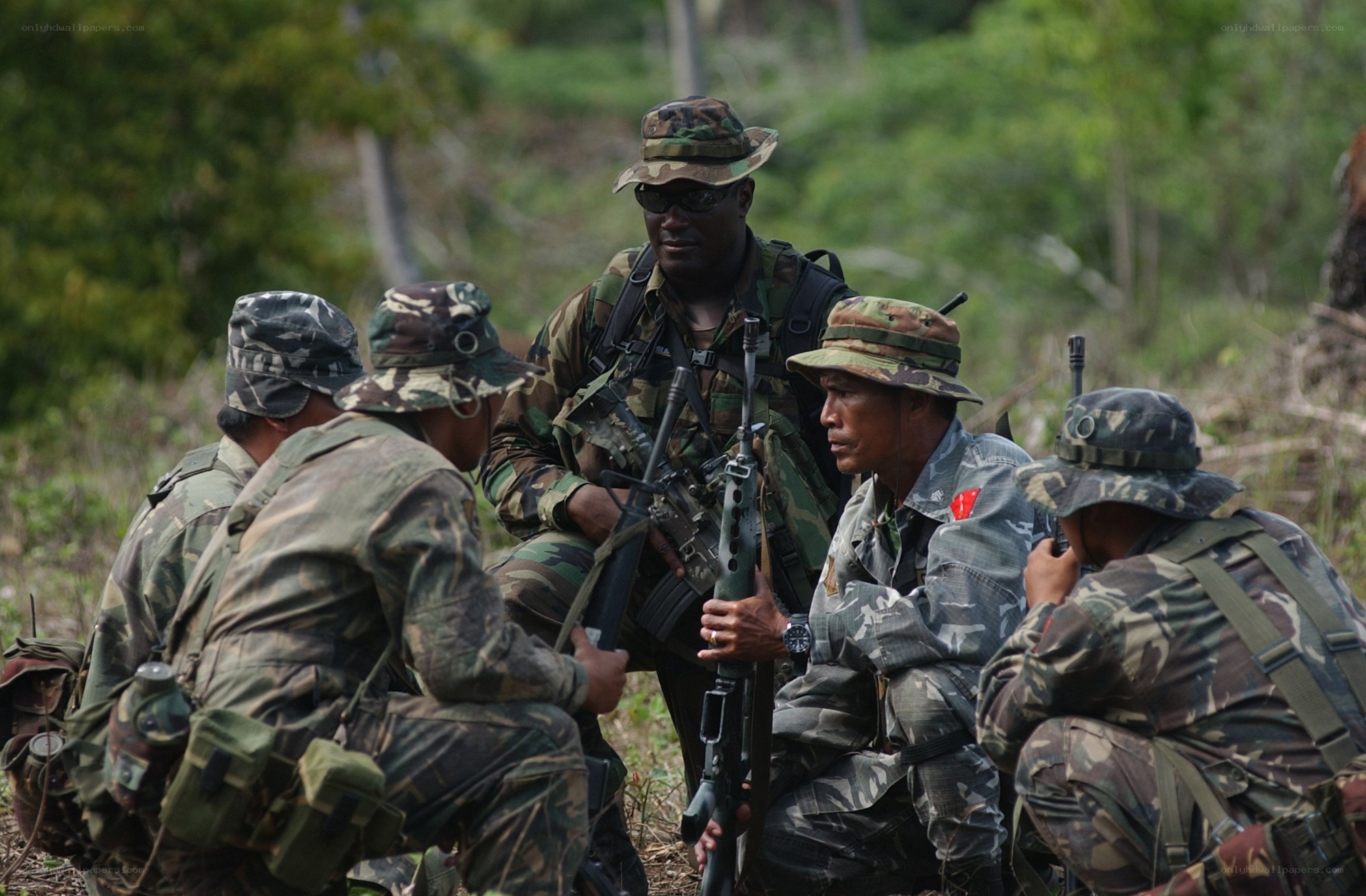 Soldiers in jungle training