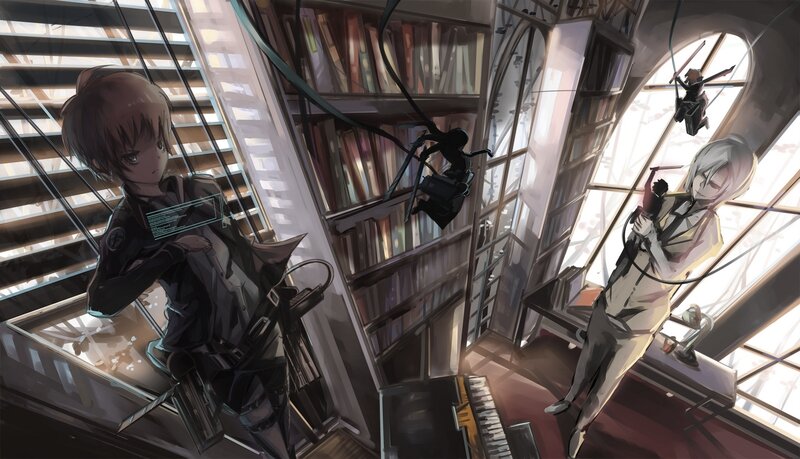 Soldiers in Library