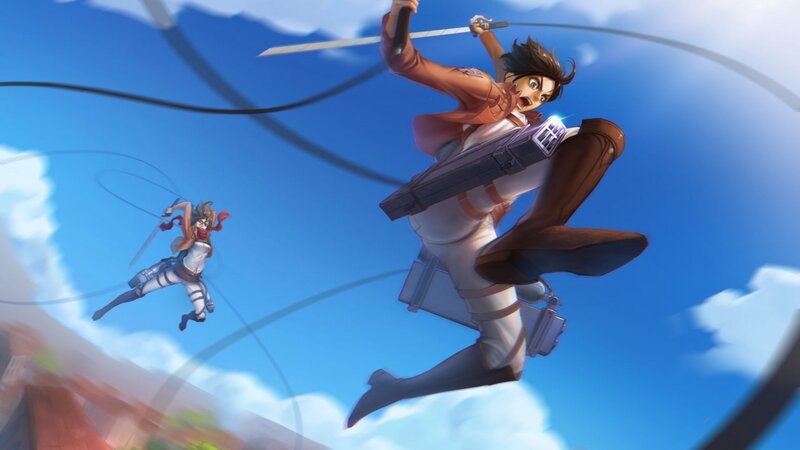 Soldiers in Mid-air Combat — Blue, Dramatic