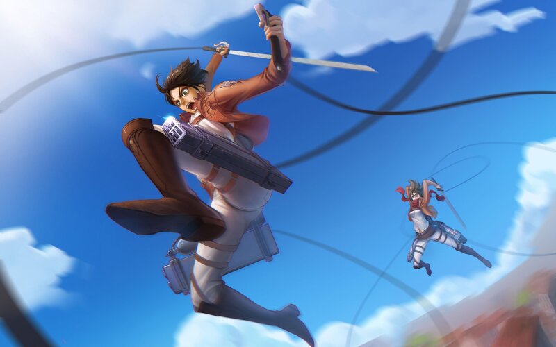 Soldiers in Mid-air Combat — Blue