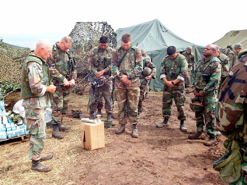 Soldiers in Military Camp — Green