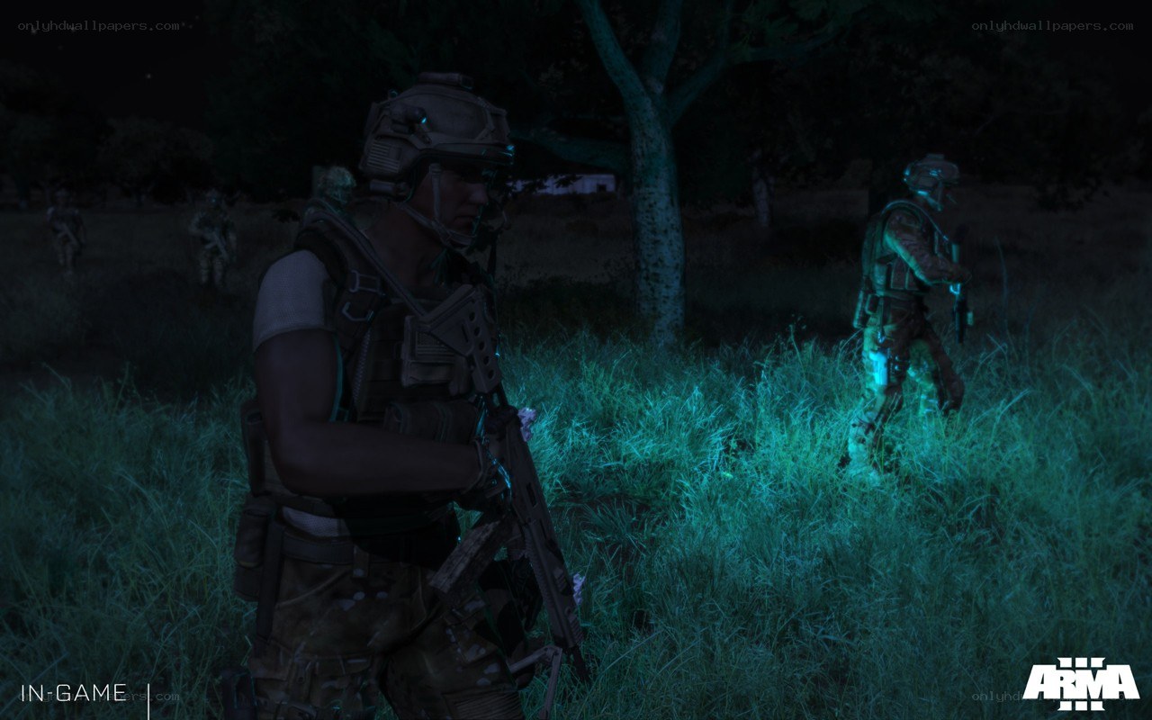 soldiers in nighttime operation