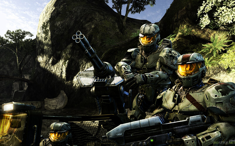 Soldiers in Powered Armor — Gray, Dramatic, Afternoon