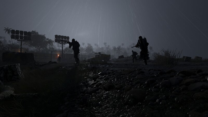 Soldiers in Rainstorm — Black, Dark, Tense