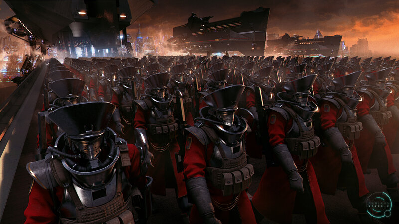 Soldiers in Red Armor