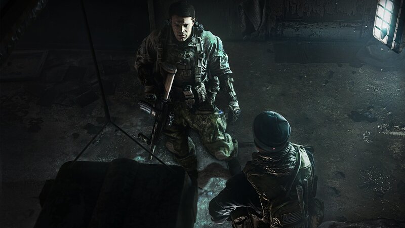 Soldiers in Ruined Building — Green