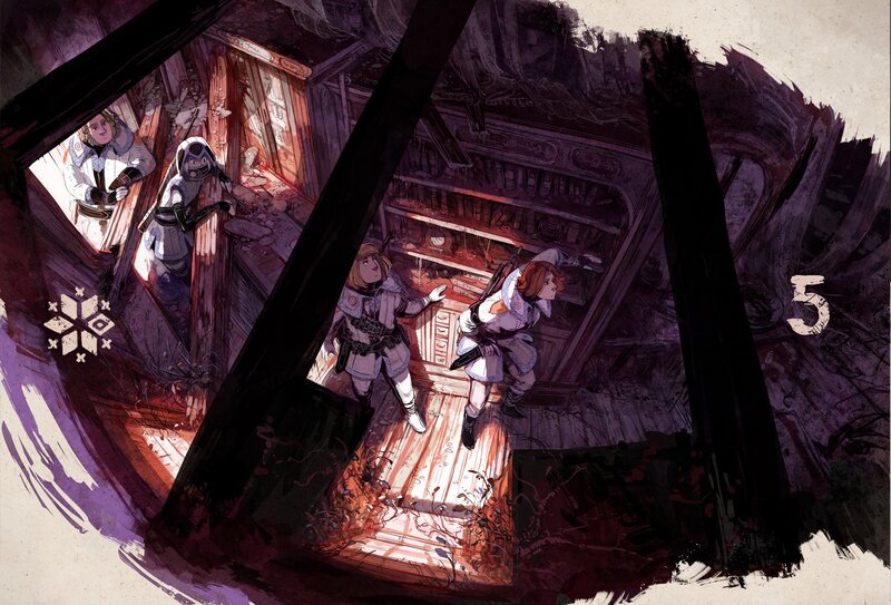 Soldiers in Ruined Building — Purple