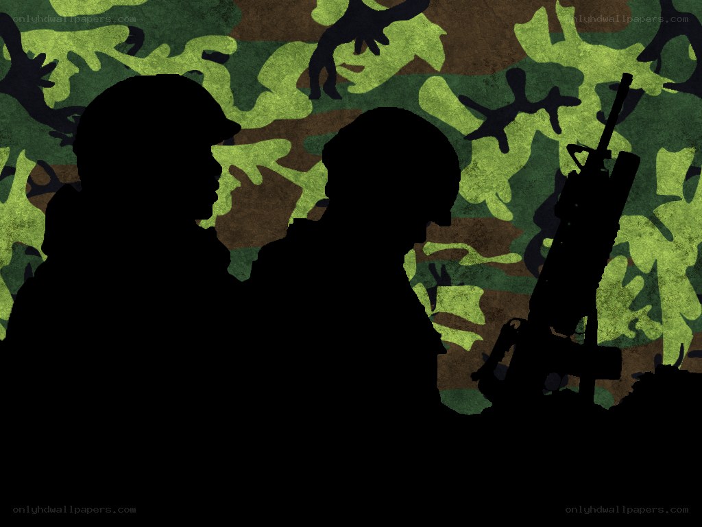 soldiers in silhouette