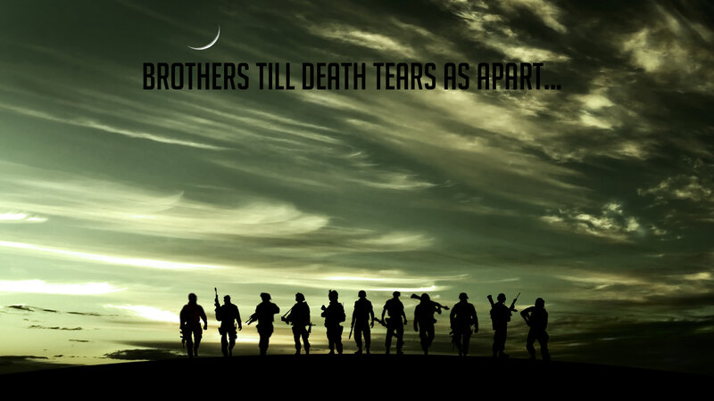 Soldiers in Silhouette — Black, Dramatic, Night