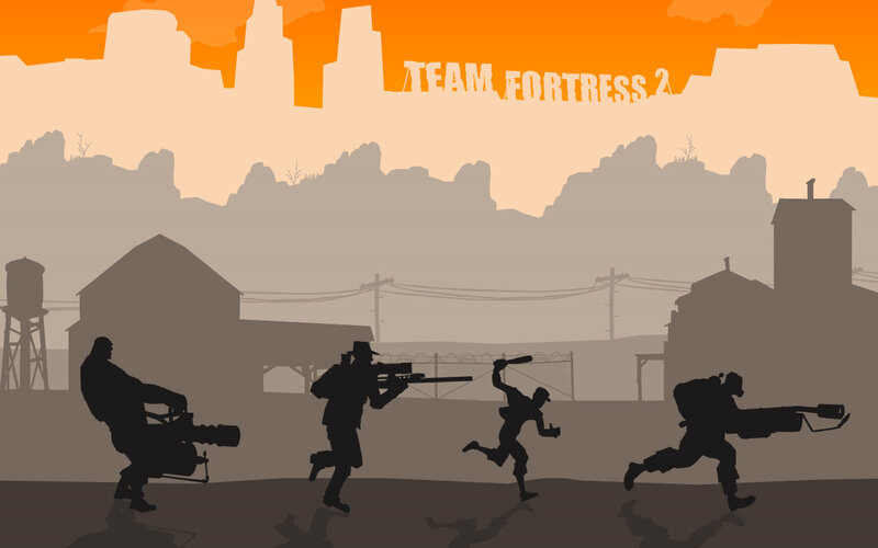 Soldiers in Silhouette — Orange, Dramatic, Sunset, Illustration