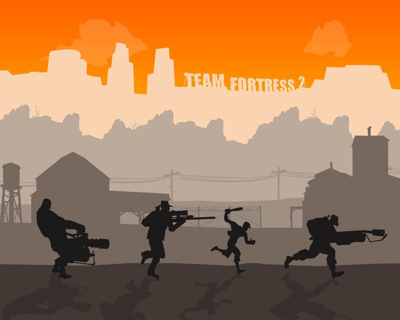 Soldiers in Silhouette — Orange, Dramatic