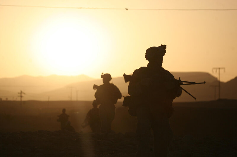 Soldiers in Silhouette — Orange