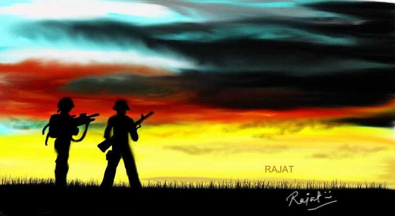 Soldiers in Silhouette — Yellow