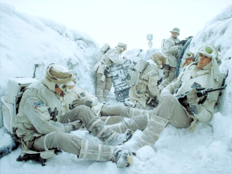 Soldiers in Snow Trench — White