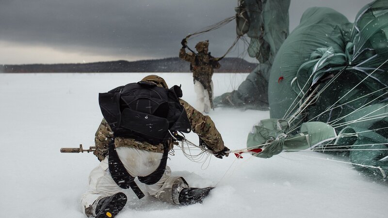Soldiers in Snow — White, Dramatic