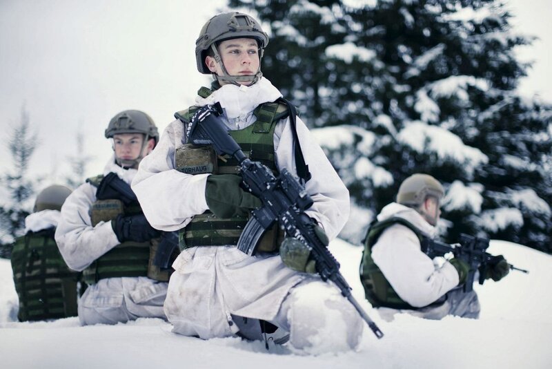 Soldiers in Snow — White, Serious, Winter
