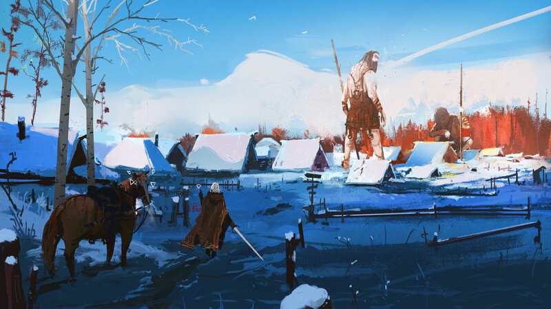 Soldiers in Snowy Camp — Blue