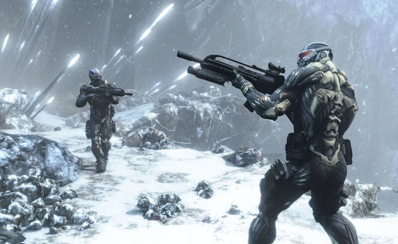 Soldiers in snowy combat