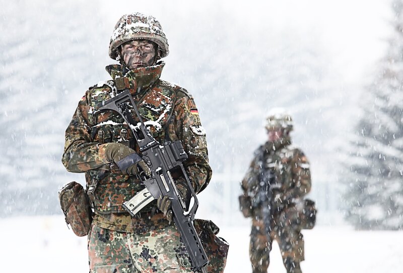 Soldiers in snowy environment