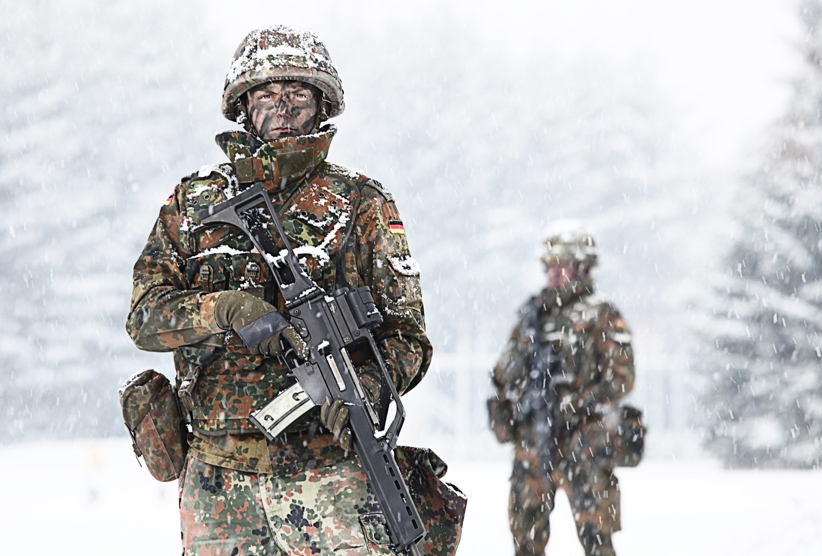 Soldiers in snowy environment